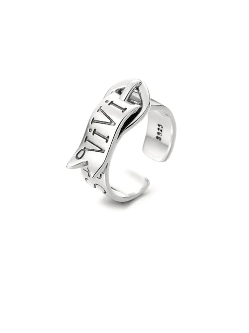 1019JM approximately 6.3g 925 Sterling Silver Irregular Vintage Band Ring