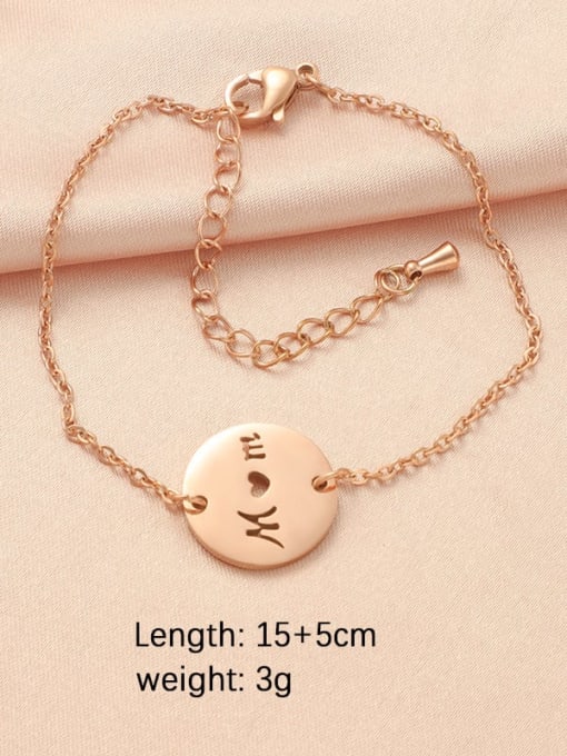 Rose gold bracelet Stainless steel Letter Minimalist Necklace