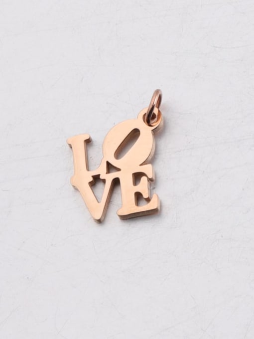 Rose gold with single ring Stainless steel Letter  Single Ring Minimalist Pendant
