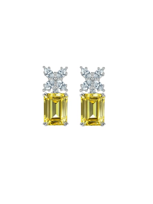A&T Jewelry 925 Sterling Silver High Carbon Diamond Geometric Luxury Stud Earring 0