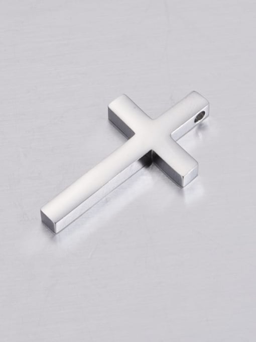 Steel color Stainless steel Cross Minimalist Pendant