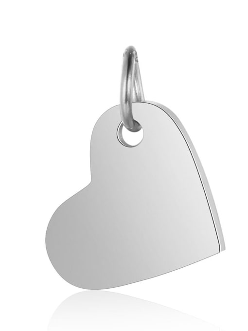 XT618 1 Stainless steel Heart Charm Height :10.5mm , Width: 14 mm