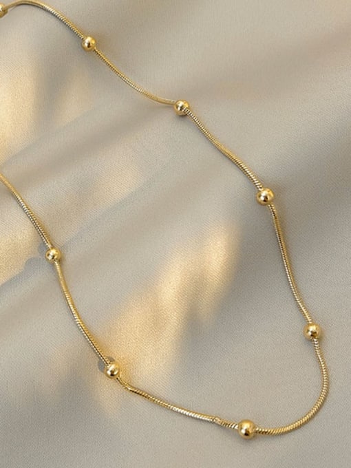 Lucky Pearl Gold Necklace Titanium Steel Minimalist transfer bead snake chain Necklace