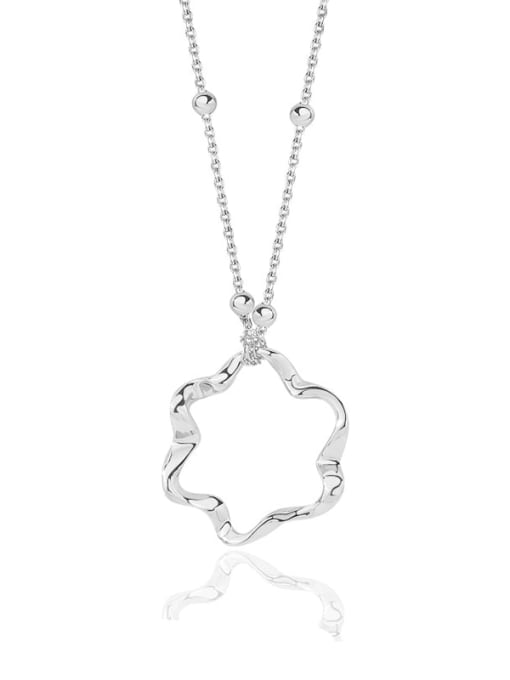 A2788 Platinum 925 Sterling Silver Geometric Minimalist Necklace