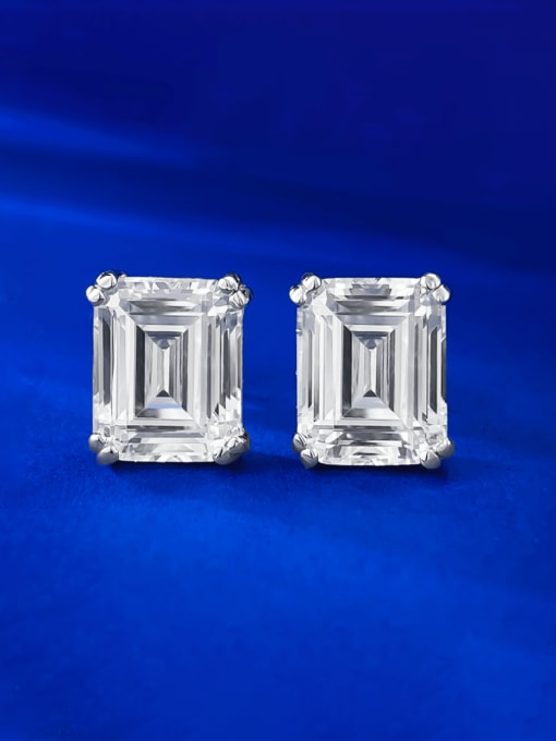 M&J 925 Sterling Silver Cubic Zirconia Geometric Luxury Stud Earring