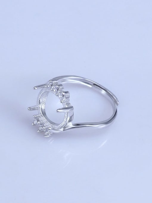 Supply 925 Sterling Silver 18K White Gold Plated Oval Ring Setting Stone size: 8*10 9*11 10*12MM 0