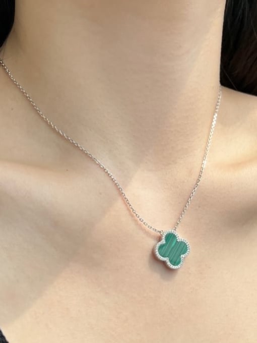 STL-Silver Jewelry 925 Sterling Silver Shell Clover Minimalist Necklace 3
