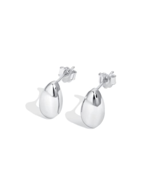 HF1D0011 S W NA 925 Sterling Silver Water Drop Minimalist Stud Earring