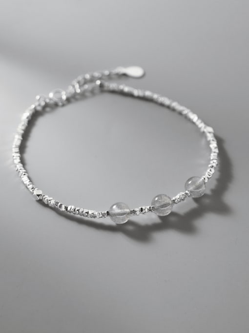 FAN 925 Sterling Silver Irregular Trend Handmade Beaded Bracelet 0