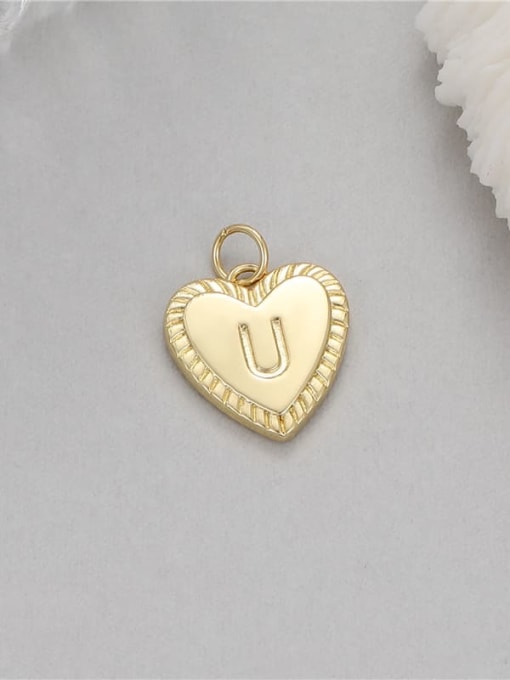 H 10532 Brass Minimalist Heart DIY Pendant