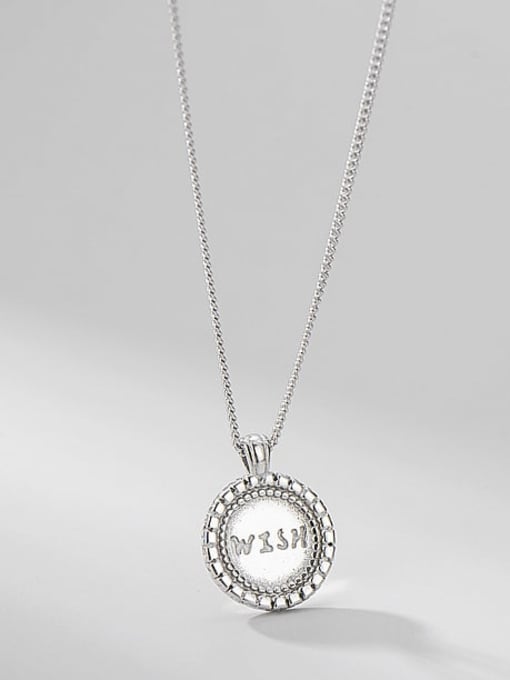 ARTTI 925 Sterling Silver Letter Minimalist Round Pendant Necklace 3
