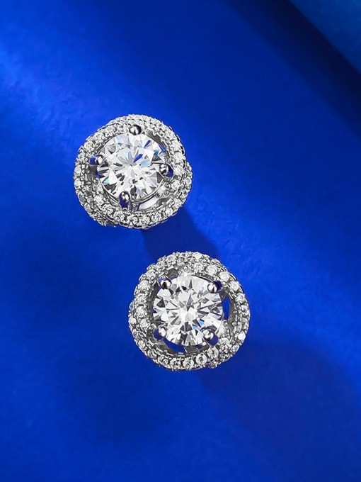 M&J 925 Sterling Silver Cubic Zirconia Crown Dainty Stud Earring 2