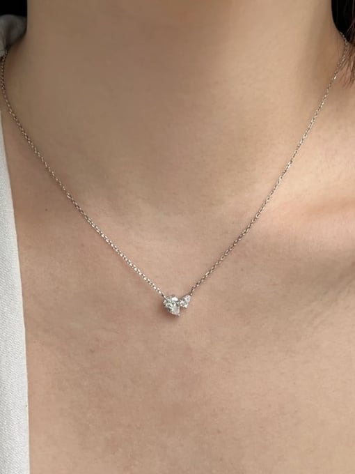 STL-Silver Jewelry 925 Sterling Silver Cubic Zirconia Heart Dainty Necklace 1