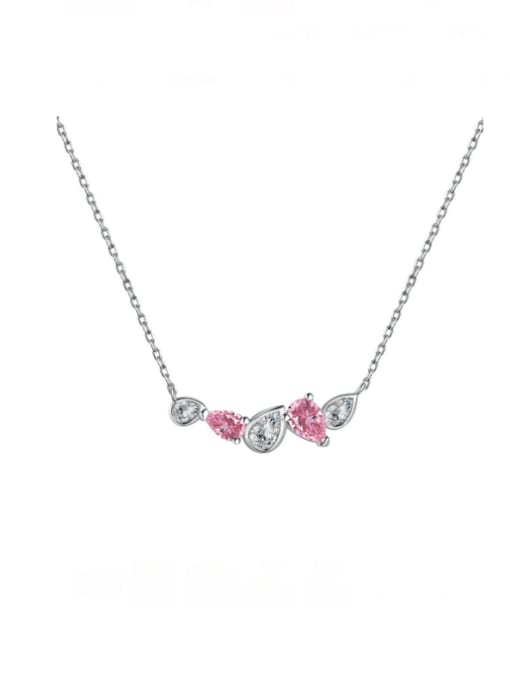 STL-Silver Jewelry 925 Sterling Silver Cubic Zirconia Water Drop Dainty Necklace 0