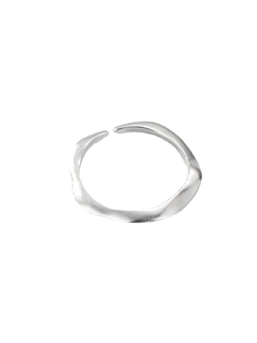 Wave coil ring 925 Sterling Silver Irregular Minimalist Band Ring
