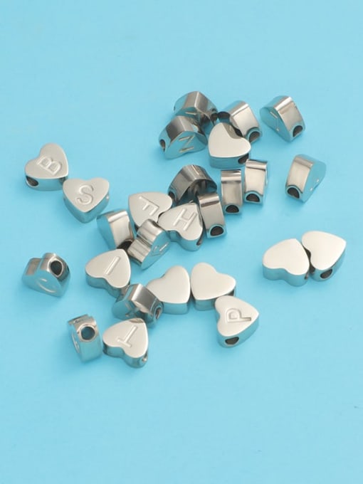 MEN PO Titanium Steel Heart Letter Minimalist Necklace 1