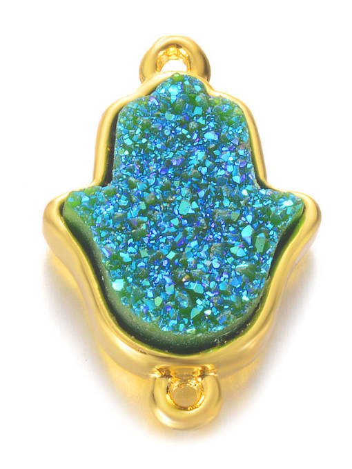 Sky blue Multicolor Crystal Charm Height : 19 mm , Width: 12.5 mm