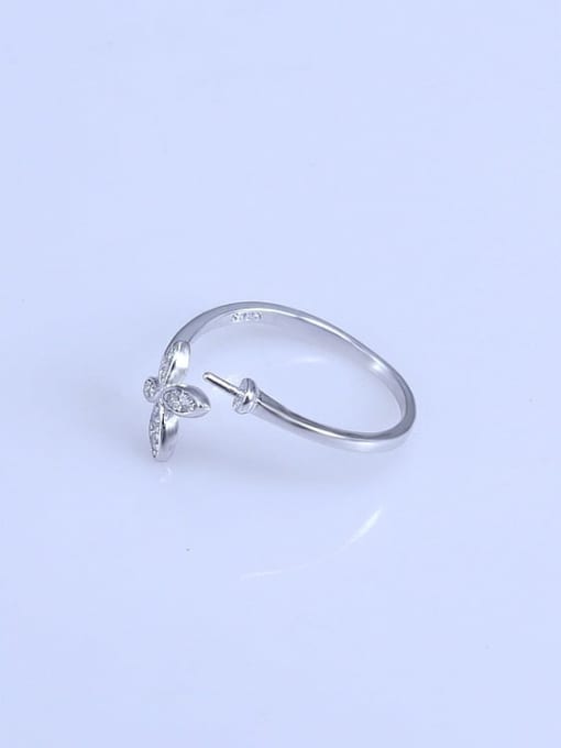 Supply 925 Sterling Silver 18K White Gold Plated Ball Ring Setting Stone diameter: 3-8mm 1
