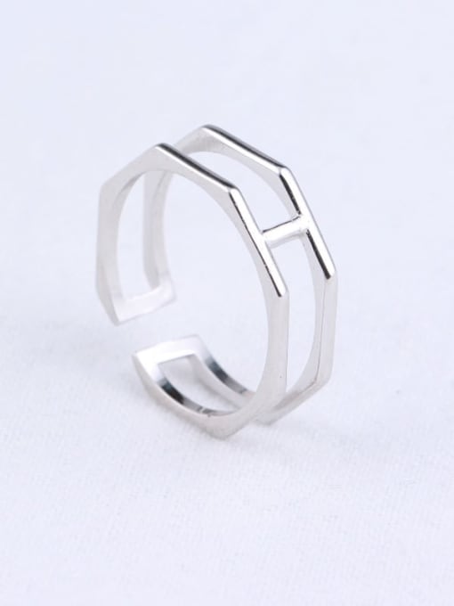 ACEE 925 Sterling Silver Geometric Minimalist Stackable Ring 0