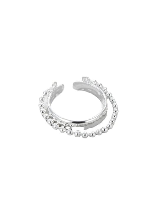 ARTTI 925 Sterling Silver Bead Geometric Minimalist Stackable Ring 0