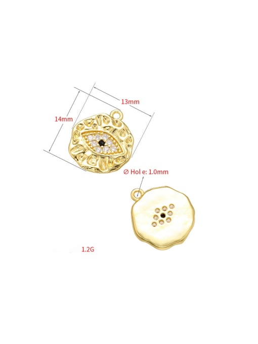 KOKO Copper Micro Set Eye Palm Small Round Necklace Pendant 1