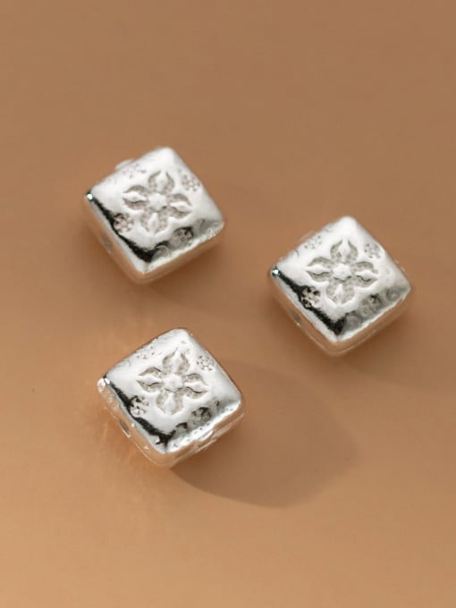 FAN 925 Sterling Silver Square Vintage Beads 1