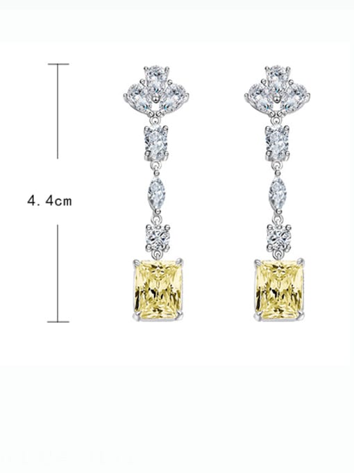 A&T Jewelry 925 Sterling Silver Artificial High Carbon Diamond Geometric Luxury Earring 3