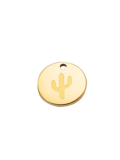 Gold mp539 Stainless steel Round Cactus Minimalist Pendant