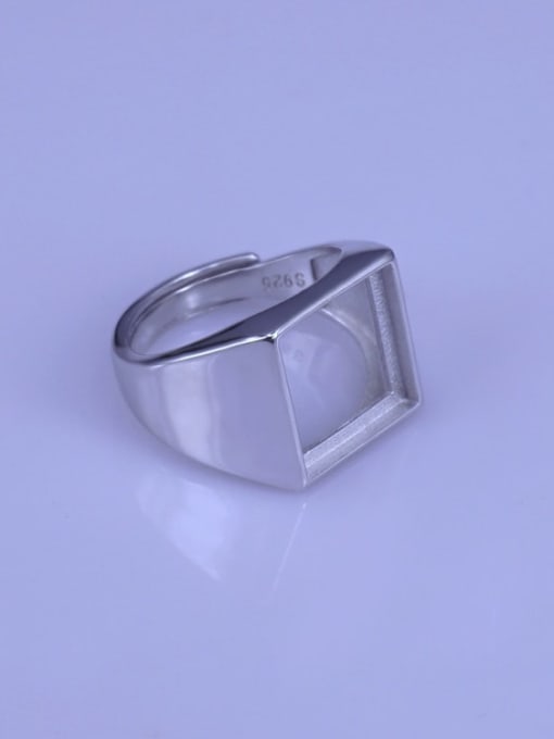Supply 925 Sterling Silver 18K White Gold Plated Square Ring Setting Stone size: 12*12mm 2