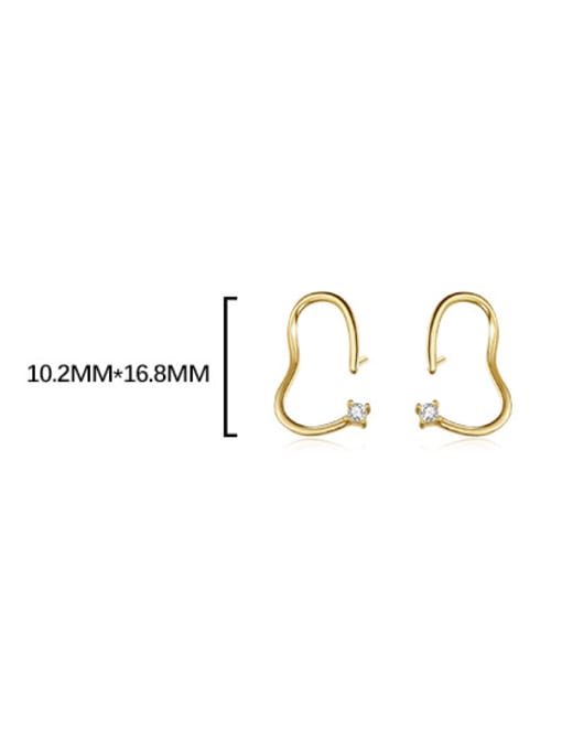 YUANFAN 925 Sterling Silver Irregular Minimalist Hook Earring 2