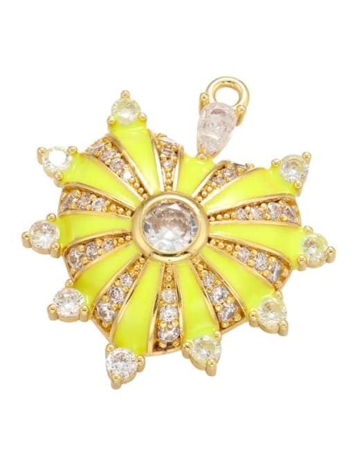 yellow Drip oil heart-shaped striped flower-shaped diamond jewelry accessories