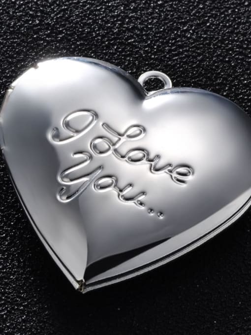 White K Copper Message Heart Charm Height : 28.7mm , Width: 28.7 mm