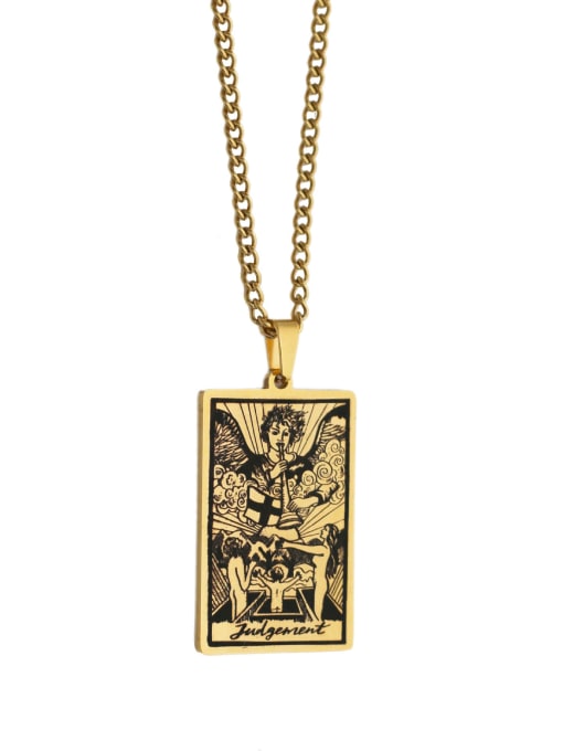 golden Judgement's Tarot hip hop stainless steel titanium steel necklace