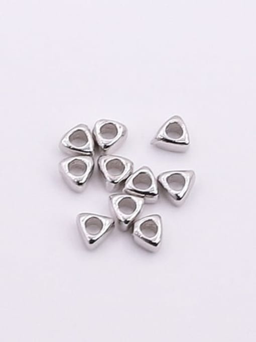 2.5mm platinum plated S925 Sterling Silver Handmade Triangle Loose Bead Spacer Beads
