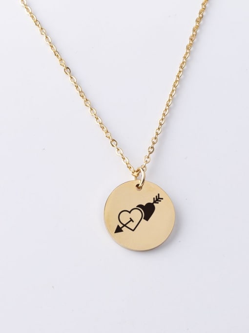 Gold 107 Stainless steel Round Minimalist Necklace