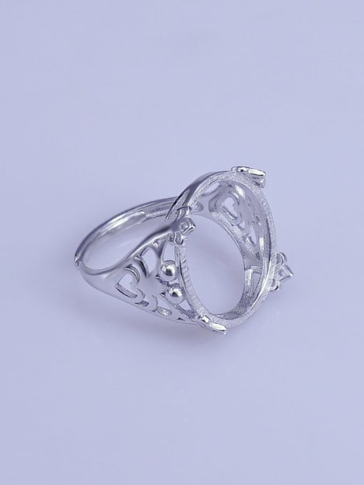 Supply 925 Sterling Silver 18K White Gold Plated Geometric Ring Setting Stone size: 15.5*18mm 2