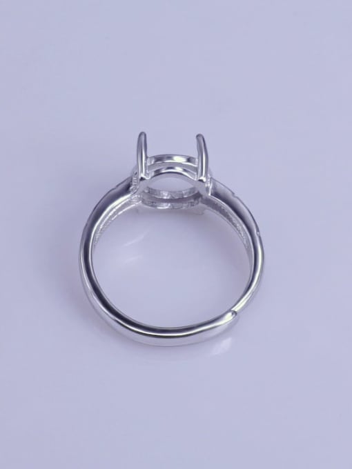 Supply 925 Sterling Silver 18K White Gold Plated Geometric Ring Setting Stone size: 9*9mm 2