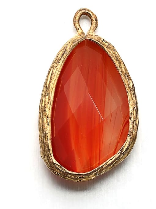 Red Diamond Brass Microset Large Fancy Colored Diamond Necklace Pendant