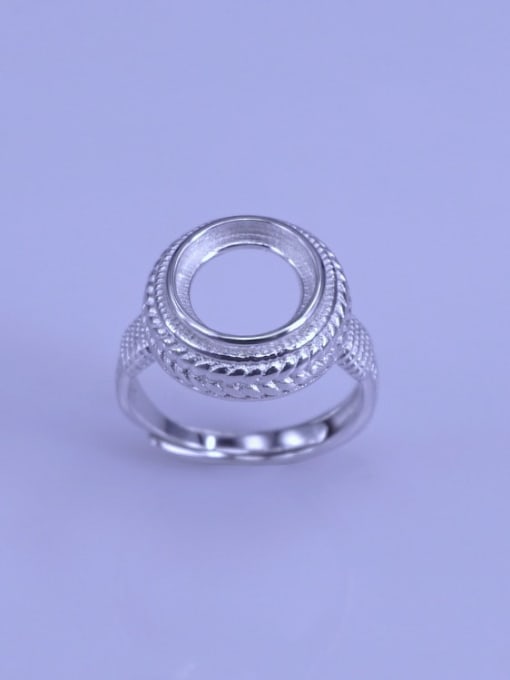 Supply 925 Sterling Silver 18K White Gold Plated Round Ring Setting Stone size: 10*10mm