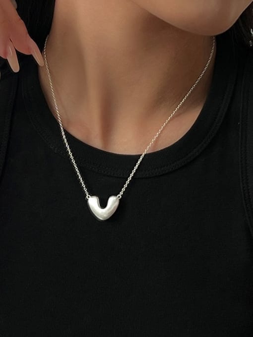 YUANFAN 925 Sterling Silver Heart Minimalist Necklace 1