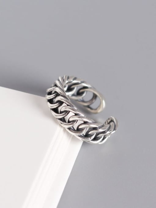ACEE 925 Sterling Silver Geometric Minimalist Band Ring 2