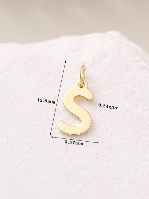 14 K gold H 11376 Brass Minimalist English  Letter  Pendant