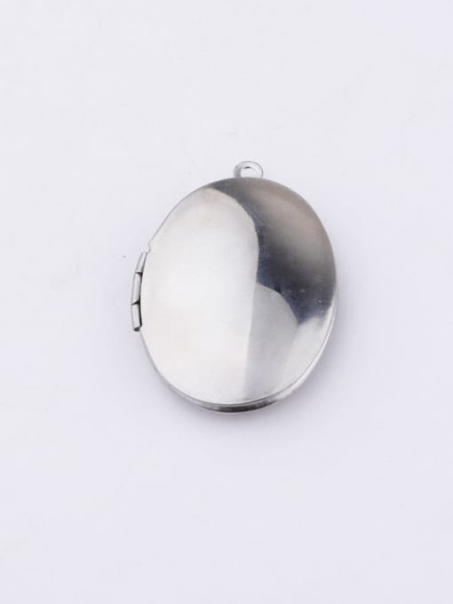 Steel color Stainless Steel Oval Photo Frame Open Photo Box Commemorative Necklace Pendant