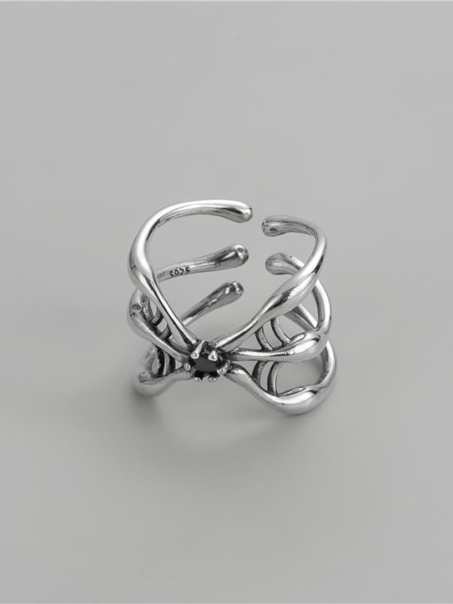 Spider Ring 925 Sterling Silver Cubic Zirconia Animal  Spider  Vintage Band Ring