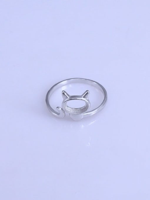 Supply 925 Sterling Silver 18K White Gold Plated Geometric Ring Setting Stone size: 5*7mm 3*3mm 0