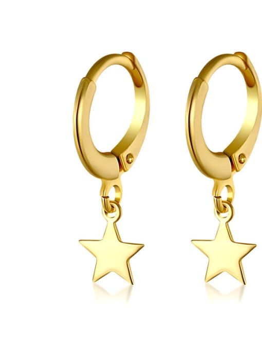 18K gold 925 Sterling Silver Star Trend Stud Earring