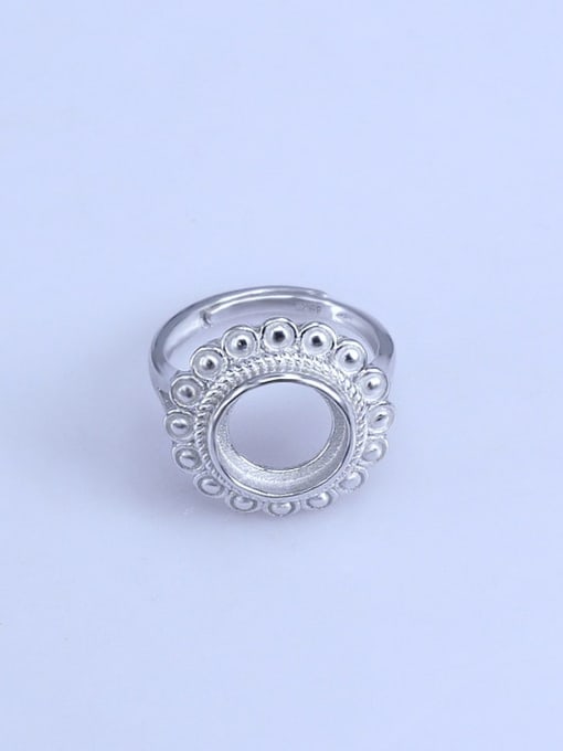 Supply 925 Sterling Silver 18K White Gold Plated Round Ring Setting Stone size: 10*10mm 0