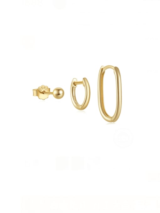3 pieces per set in gold 925 Sterling Silver Geometric Minimalist Huggie Earring