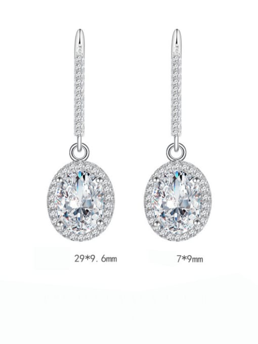 A&T Jewelry 925 Sterling Silver Cubic Zirconia Geometric Luxury Hook Earring 3