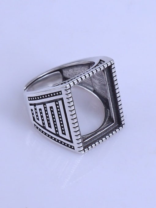 Supply 925 Sterling Silver Geometric Ring Setting Stone size: 13*18mm 2